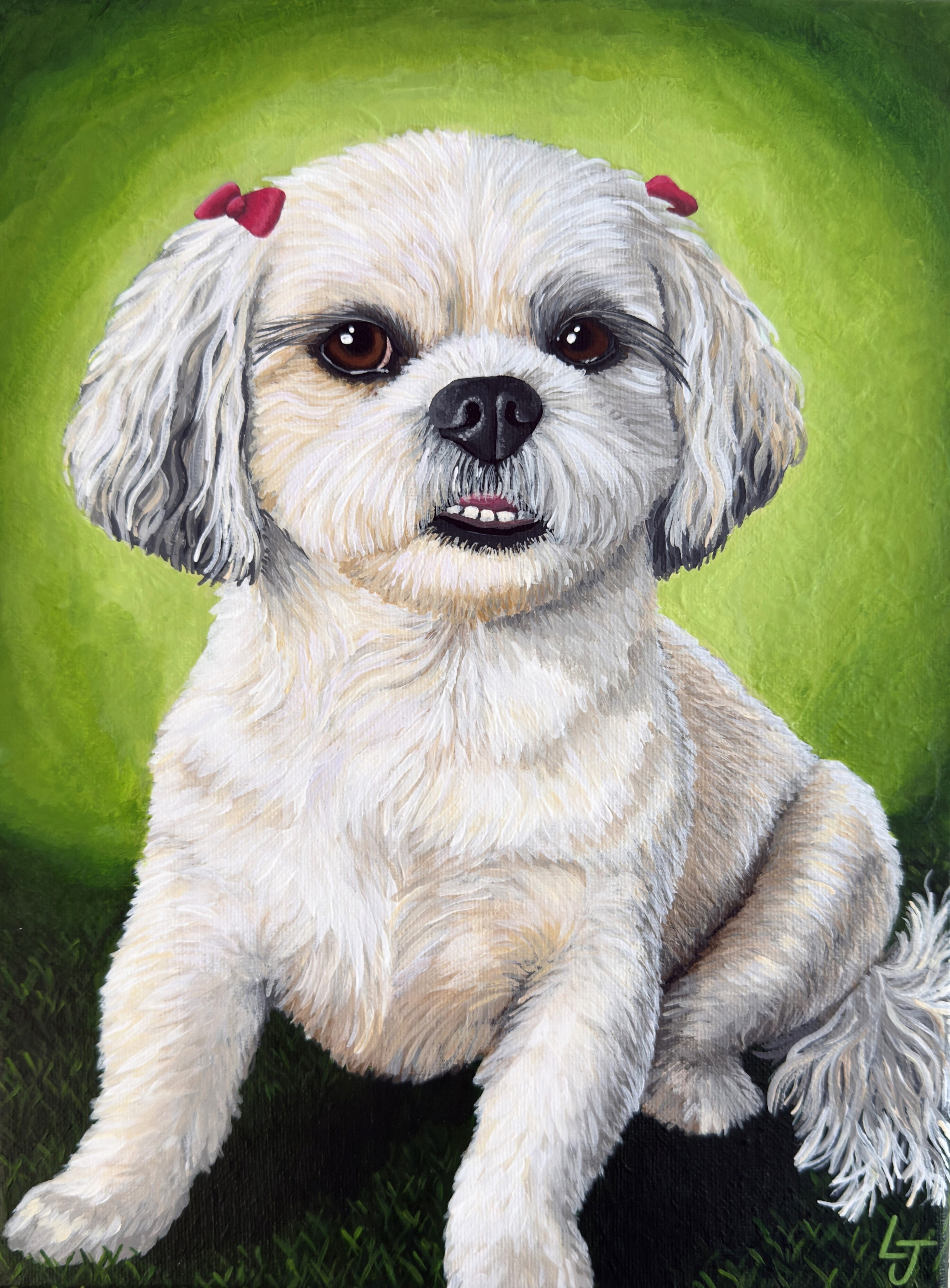Kika the Shih Tzu — acrylic portrait by Leah James
